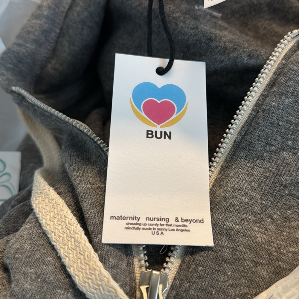 Bun Maternity Grey Mama Hoodie size small NWT - Picture 9 of 9
